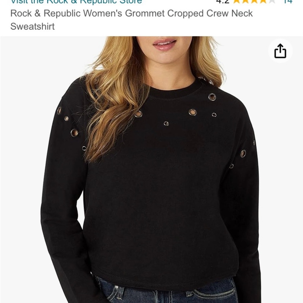 Rock & Republic cropped CREWNECK